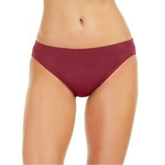 NWT La Blanca Burgundy Full Coverage Lined Stretchy Bikini Bottom, 14 - Picture 1 of 15